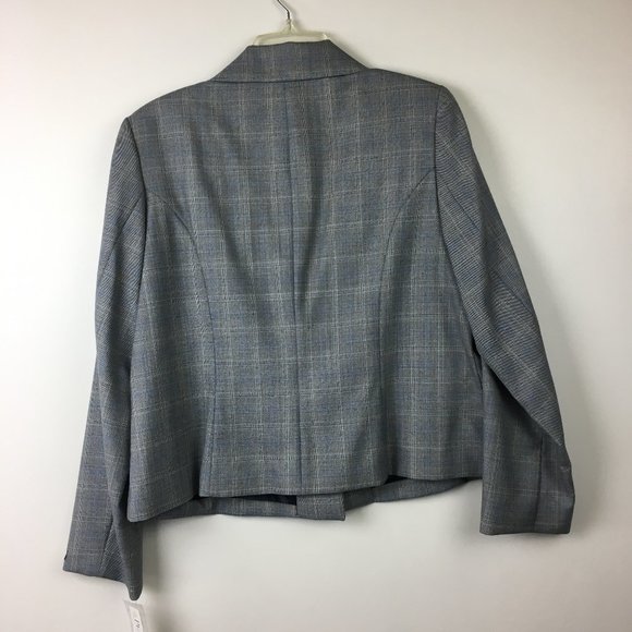 NWT Pendleton Women's Blue Plaid Catalina 100% Wool 1 Button Blazer - Picture 4 of 5